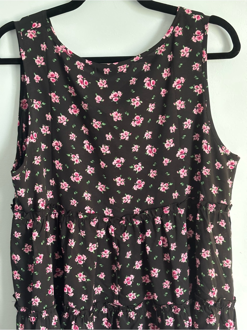 BloomChic Black Tank Top with Pink Floral Print